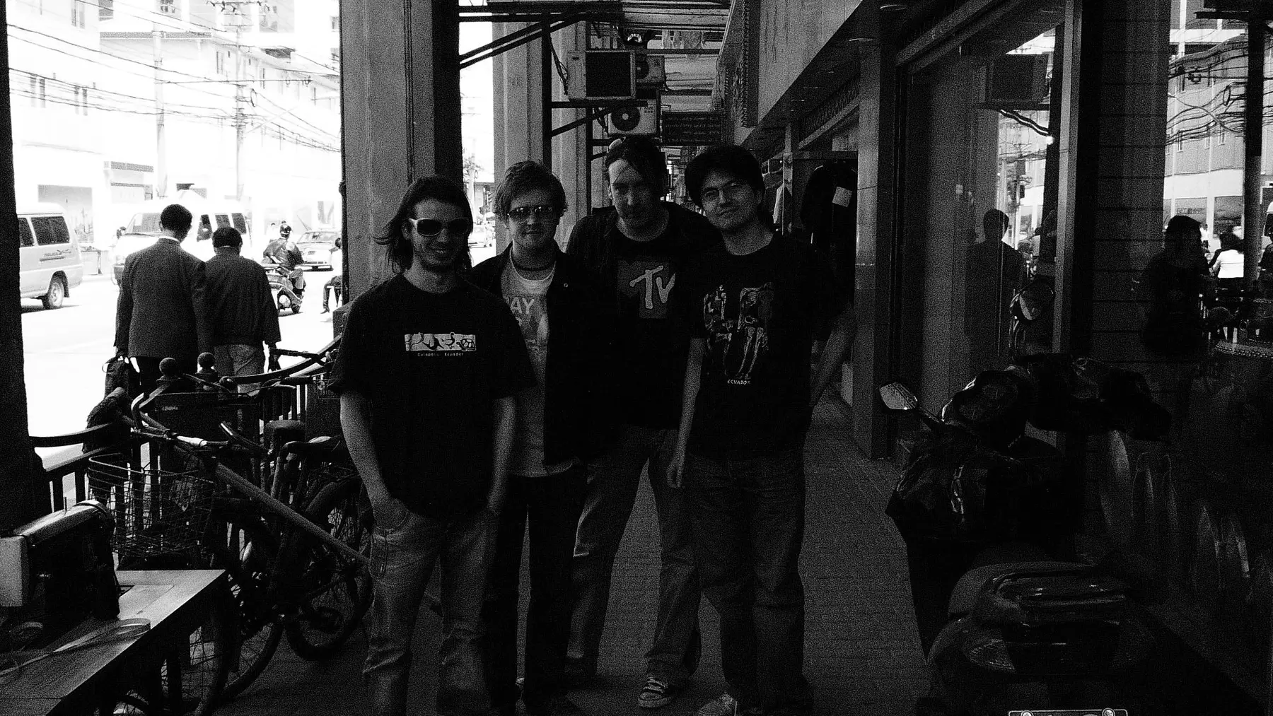 The band together in Shanghai