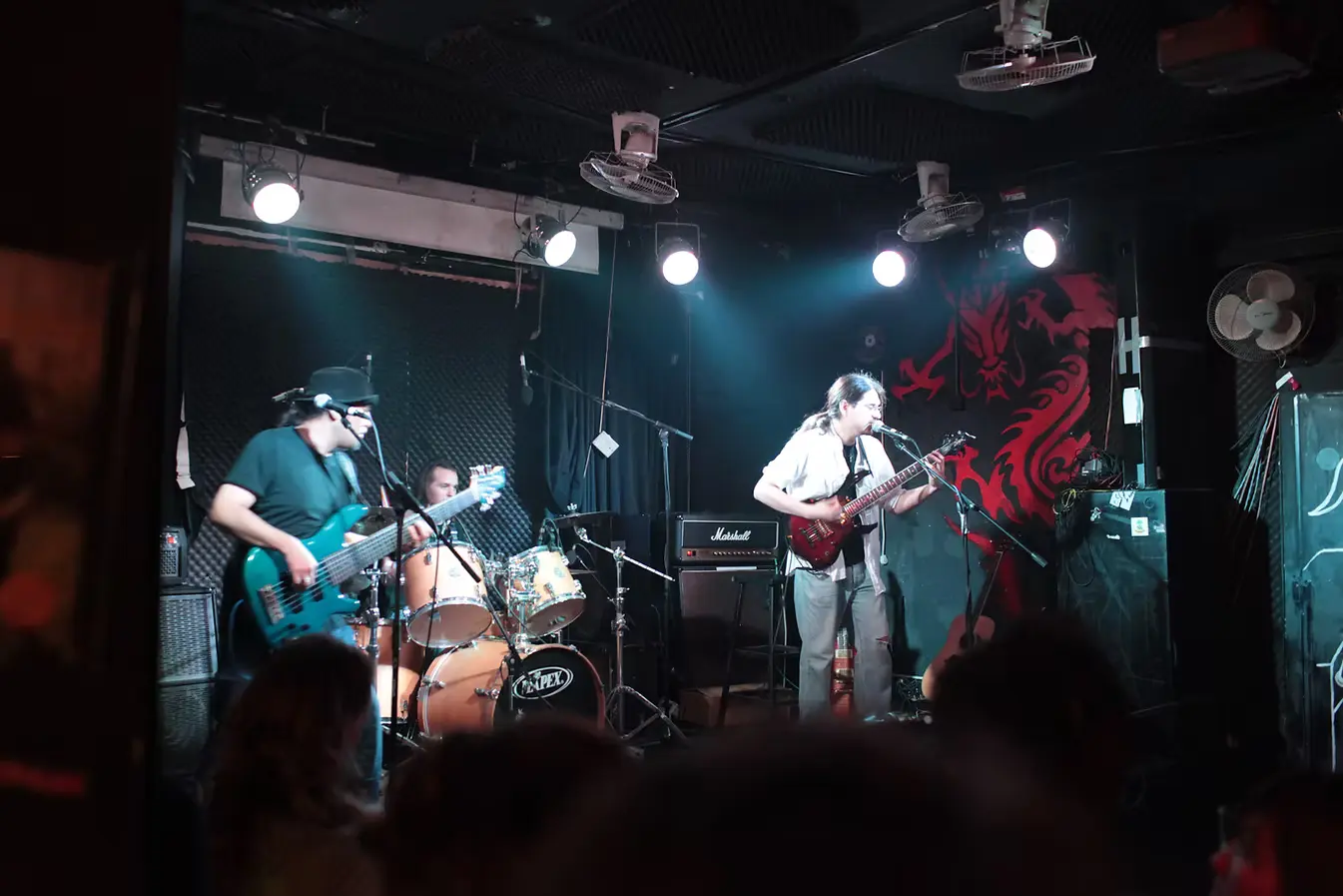 Picasso Smiling performing live with Davide behind the drum kit